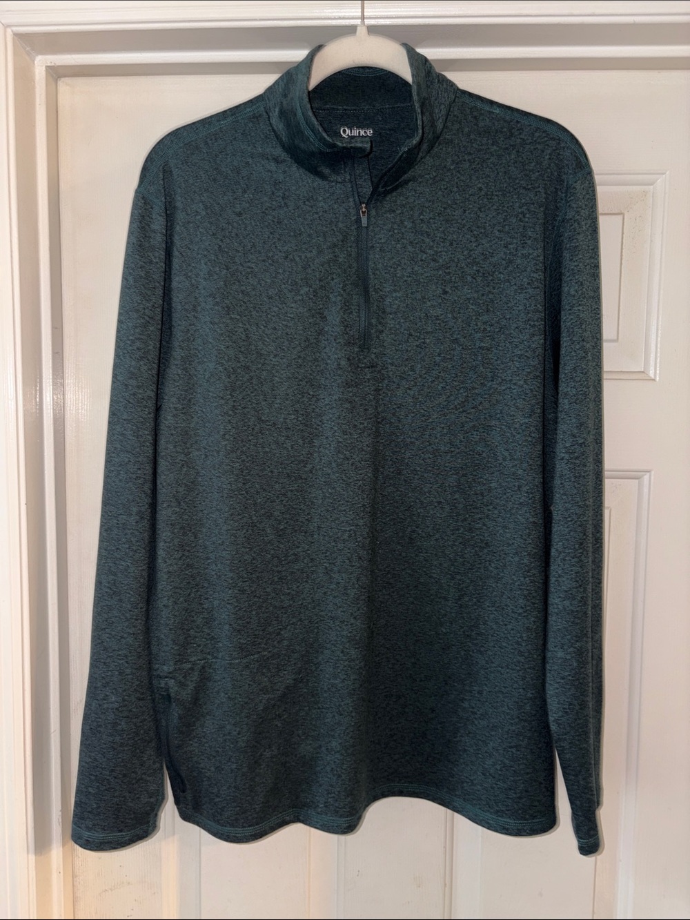 Quince Flowknit Performance Half-Zip Heather Green Pullover‎ Active
